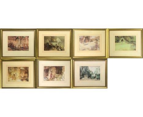 W RUSSELL FLINT. Seven framed prints of works by William Russell Flint, all to measure 22.5x18.5".