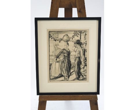 Madeleine Wells, The Provencale Water Carrier, lithograph, signed lower right, 45cm x 34cm