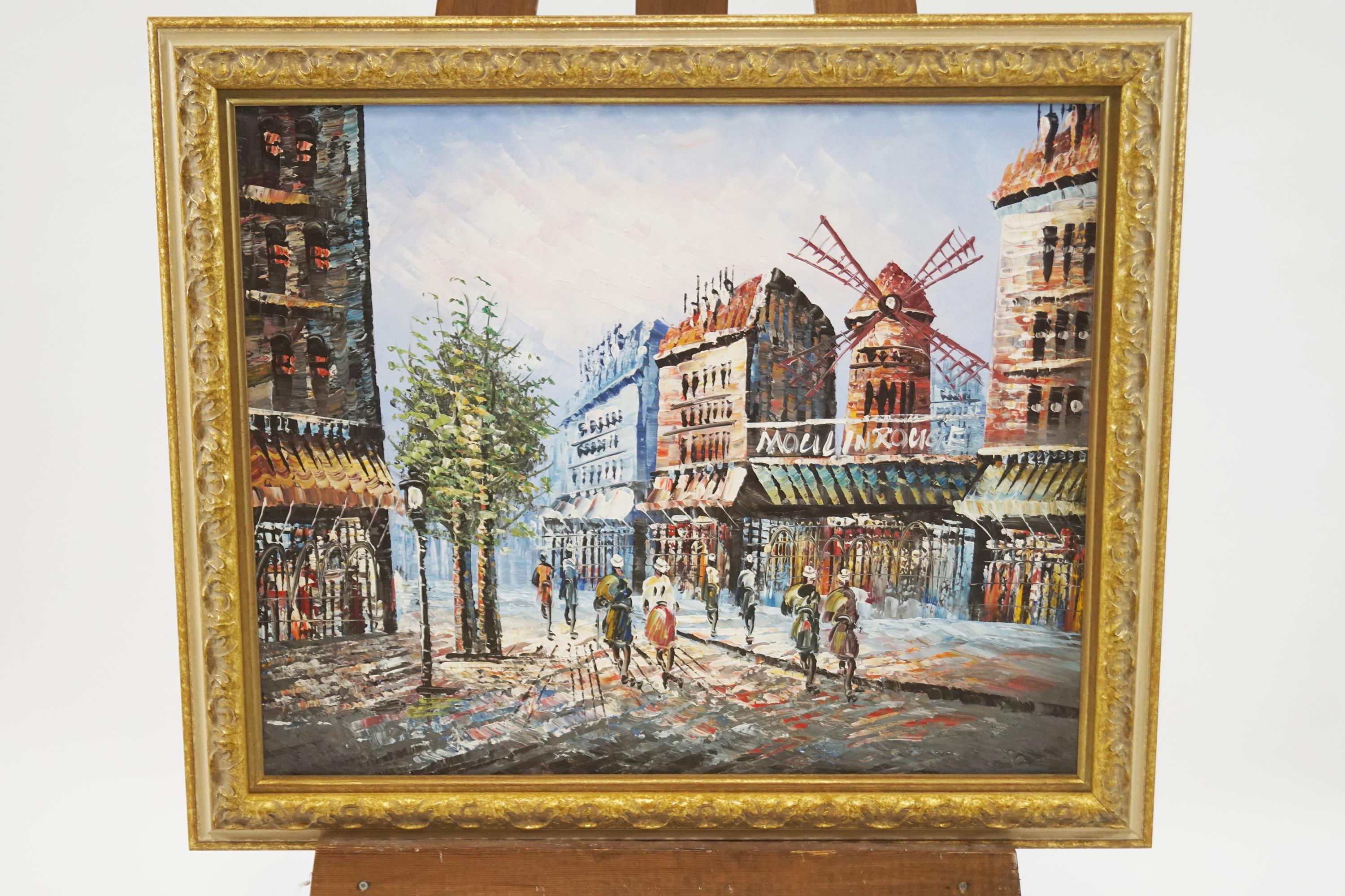 20th century French school, Parisian street scenes, oil on canvas, The ...