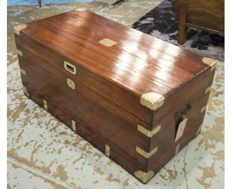TRUNK, 19th century camphorwood with rising lid and carrying handles, 103cm x 52cm x 47cm H.