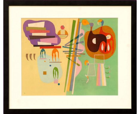 WASSILY KANDINSKY, 'Movement II', lithograph, printed by Maeght, 1969, 35cm x 45cm, framed and glazed.