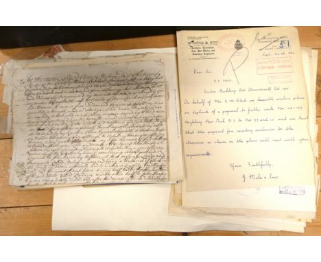 Documents & Ephemera.  18th-20th century. An interesting gallimaufry collection of manuscript & printed ephemera. Quantity in
