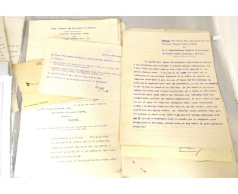 Documents &amp; Ephemera - Hope-Johnstone of Annandale.&nbsp;&nbsp;Westmeath Hunt, Ireland &amp; WWI&nbsp;exemption from acti