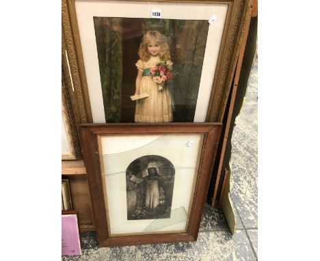 TWO LATE VICTORIAN FIGURAL PRINTS, TOGETHER WITH A PORTRAIT. SIZES VARY (3)
