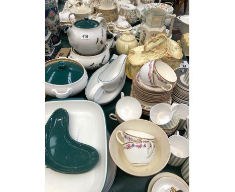 DENBY STONEWARE, SUSIE COPPER COFFEE CANS AND SAUCERS, FLORAL TEA WARES, ETC.