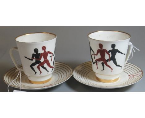 A pair of Lamanov USSR cup and saucers, made for the 1980 Olympics. (2)(B.P. 21% + VAT) 