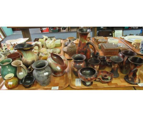 Four trays of modern Ewenny pottery items, various to include; jugs, mugs, cups, vases, candlesticks etc. (4)(B.P. 21% + VAT)
