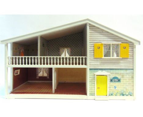 A 1/16 SCALE BARTON 'CAROLINE'S HOME' DOLL'S HOUSE  circa 1970s, (lacking two window panes and four shutters from rear elevat