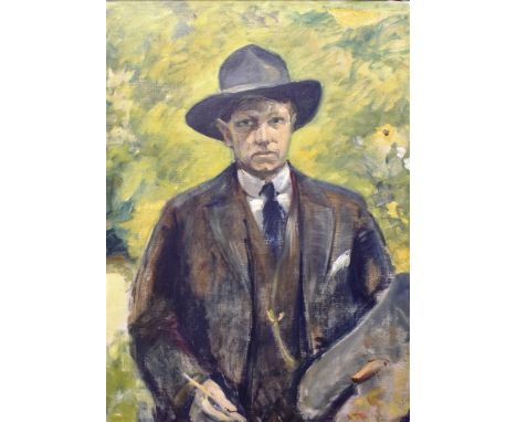 ATTRIBUTED MOGENS GAD (1887-1931) Self-portrait Oil on canvas Bears signature in pencil to stretcher on reverse  94cm x 70cm 