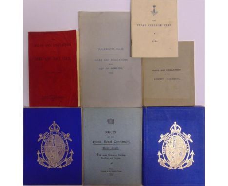 [MISCELLANEOUS]. INDIA &amp; OTHER  Rules and By-Laws of the Royal Bombay Yacht Club, 1922, blue cloth gilt; Royal Bombay Yac