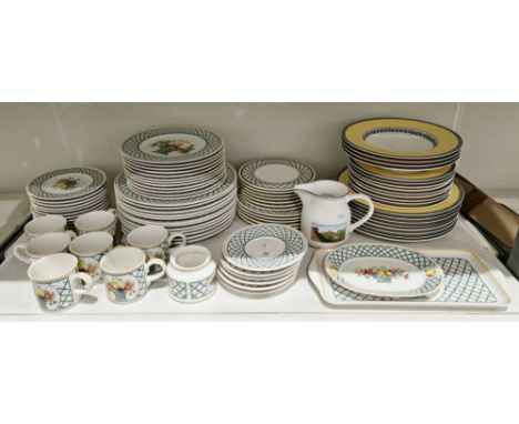 Villeroy &amp; Boch basket-pattern part dinner service&nbsp;comprising 12 dinnerplates, 12 luncheon plates, 12 side plates, a