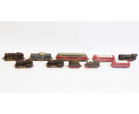 Quantity of loose Marklin locomotives to include 3021 DB Diesel Locomotive, 3029 0-4-2 locomotive, 3031 81004 0-8-0 locomotiv