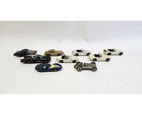Playworn Corgi Toys diecast model cars to include Batman Batmobile, Man from U.N.C.L.E. Oldsman Super 88, the Chevrolet Exper