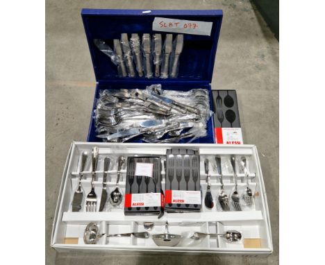 Set of stainless steel Kings pattern cutlery, approx. 66 pieces contained in a case,&nbsp;an Ikea Dragon box part stainless s