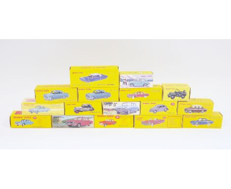 Sixteen Modern Dinky Toys by Mattel to include 540 Opel "Kadett" 552 Chevrolet "Corvair", 181 Volkswagen, 531 Fiat 1200 "Gran