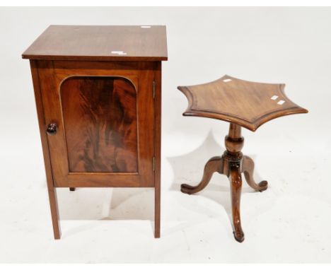 Simpsons of Norfolk mahogany and cross-banded tripod side table&nbsp;with six star-shaped top, 53cm high x 52cm wide and an e