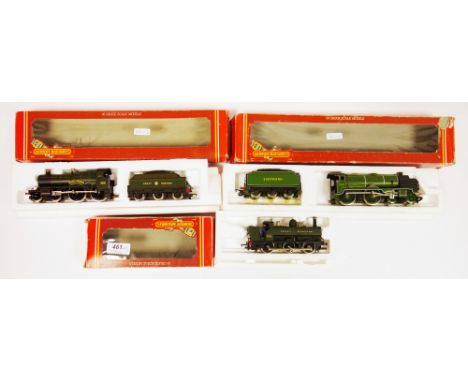 Three boxed Hornby 00 gauge locomotives&nbsp;to include R.059 GWR Class 2721 loco pannier tank, R.392 GWR county class loco '