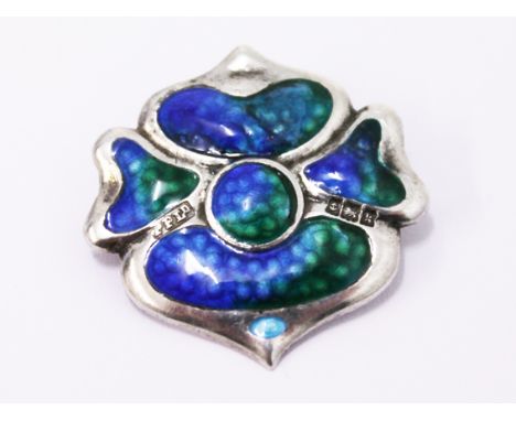 An Art Nouveau silver and enamel brooch by Payton Pepper and Sons Birm. 1909