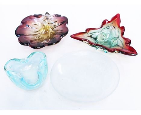 A French Art Deco pressed glass bowl and three other bowls
