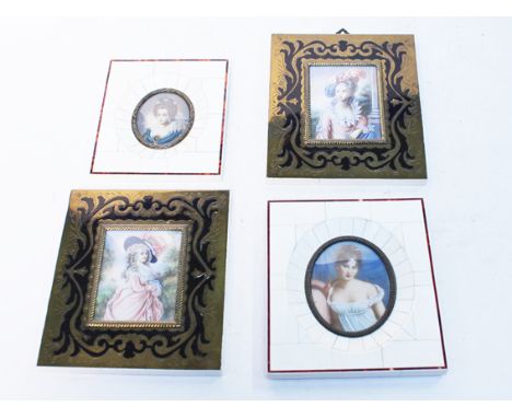 A group of four portrait miniatures