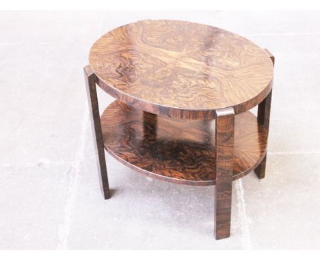 An Art Deco walnut veneered occasional table by Fischel-Czechoslovakia. H55cm