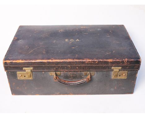 A vintage leather case by Finnigans manchester. L56cm
