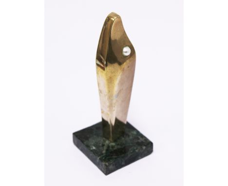 Arthur Dooley bronze fish made for the Findus strike 1992. H14.5cm