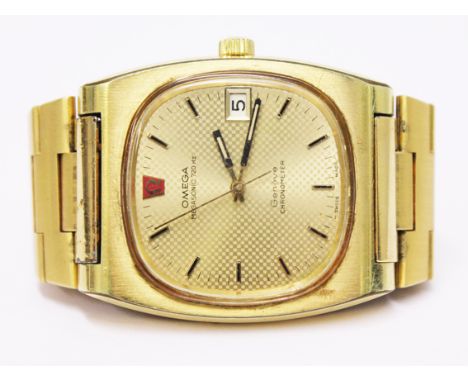 An Omega Megasonic 720HZ gold plated chronometer