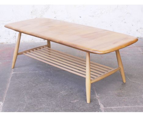 An Ercol light elm and beech coffee table. L105cm