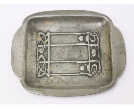 An Art Nouveau Tudric pewter pin dish attributed to Archibald Knox for Liberty & Co. L12cm