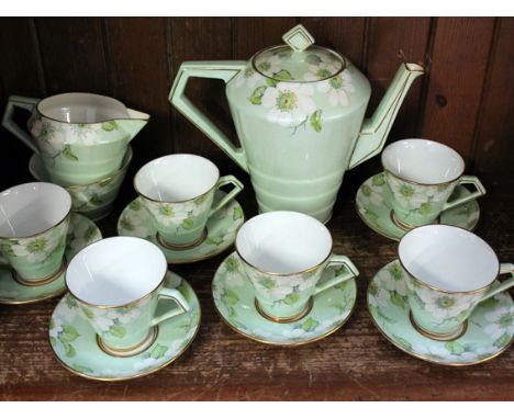 A Paragon Art Deco china tea set - fifteen pieces