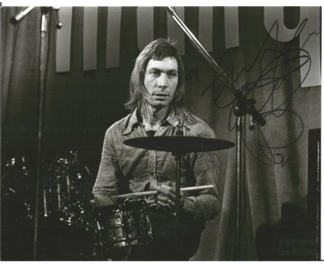 Charlie Watts signed 10x8 black and white photo. Charles Robert Watts (born 2 June 1941) is an English drummer, best known as