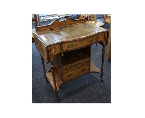 Jason Shoolbred & Co Late Victorian/Edwardian Rosewood Veneered And Boxwood Inlaid Dropside Occasional/Writing Table, inlaid 