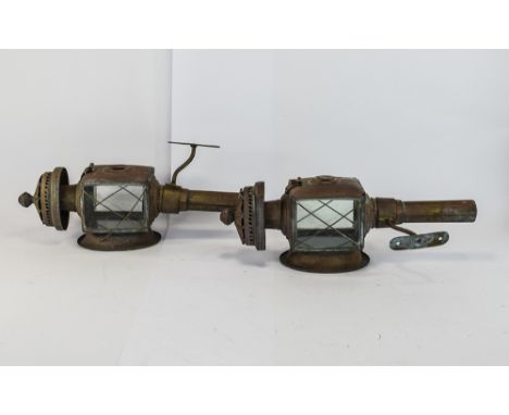 Two Copper Carriage Coach lantern/Lamps