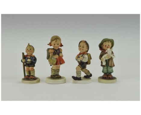 M.J Hummel Figure, 4 in Total. 1. The Lost Sheep 4.5 Inch High. 2. Girl With Satchel 4.5 Inch High. 3. Little Hiker 3.5 Inche