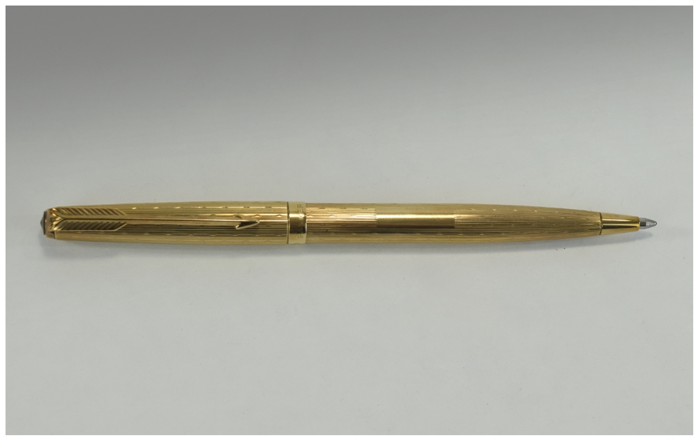Parker 61 Presidential Solid 9ct Gold Ballpoint Pen, Made In The Pen