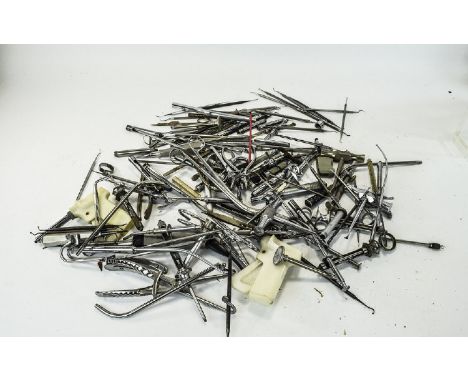 Dentistry Interest Mixed Quantity Of  Dental Instruments Looks To Be Scaling Tools, Forceps/Pliers, Syringes etc 19th/20thC S