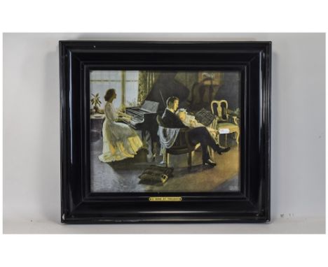 Early 20thC Framed Print ''A Song At Twilight'' 12 x 15 Inches, Broad Ebonised Frame 18 x 20
