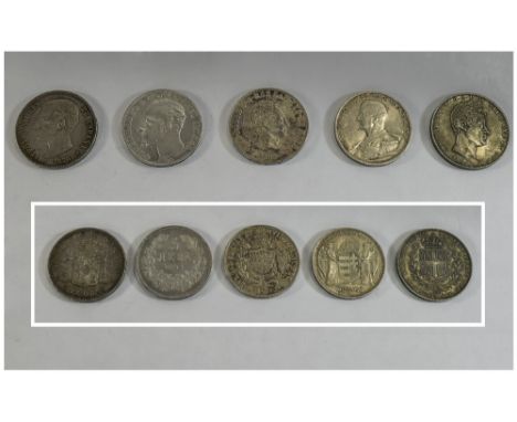 A small collection of 19th Century world silver coins. All the coins are solid silver and in E.F to uncirculated condition. 5