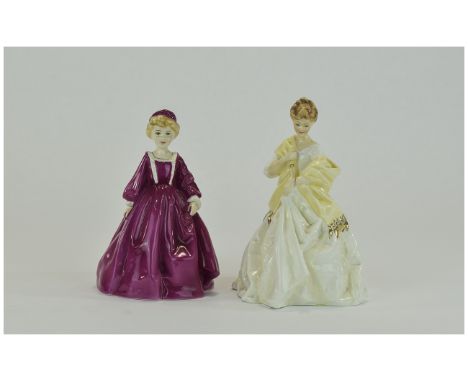 Royal Worcester Figurines 2 in total. 1. First Dance 3629. Modelled by F Doughty. height 7.5 inches high. Excellent condition