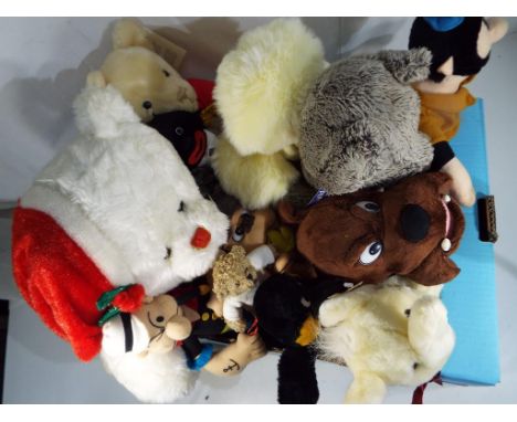 Bears - a good lot to include a quantity of teddy bears and soft toys to include a Rupert the Bear by Merrythought, Popeye an