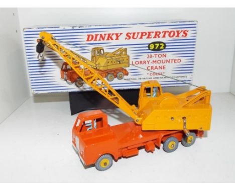 Dinky Supertoys - a diecast model 20-ton Lorry-mounted Crane 'Coles' # 972, winding mechanism functional, exc in exc original