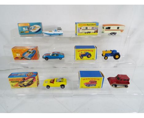 Matchbox by Lesney - Six boxed diecast model motor vehicles by Lesney to include Matchbox series # 35 Snow - Trac, # 39 Ford 