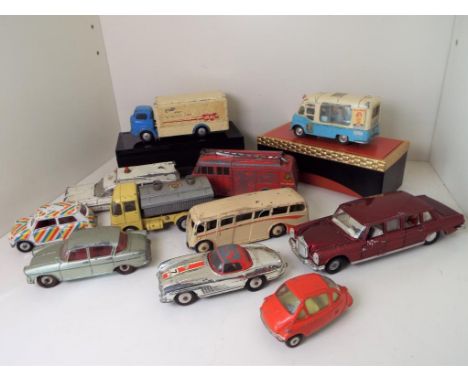 Dinky and Corgi - a collection of mid 20th century diecast models comprising Dinky fire engine # 259, Superior Criterion ambu