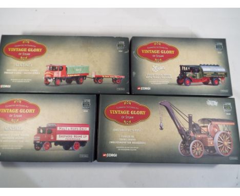 Corgi Vintage Glory - four 1:50 scale diecast models comprising Fowler B6 Crane Engine (Wolverhampton Wanderer) # 80108, Sent