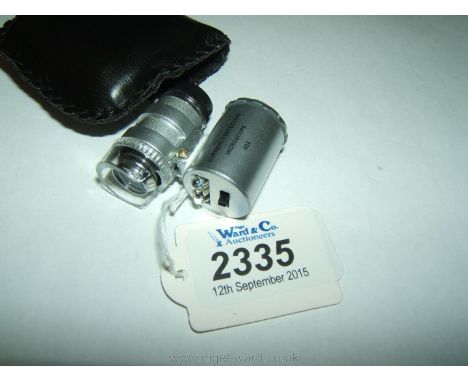 A Collector's Cased LED Illuminated 60X  Magnification Lens & UV Lamp.