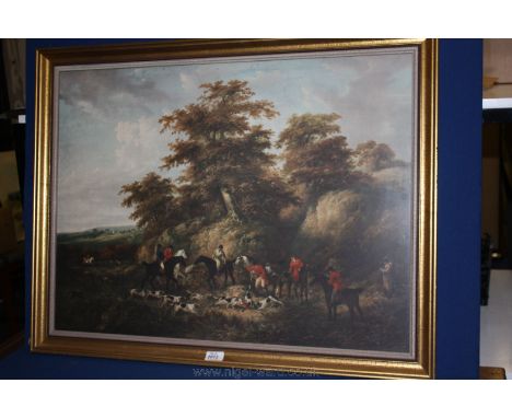 A Hunting Print, entitled "The End of the Hunt" 30 1/2'' x 22 1/2''