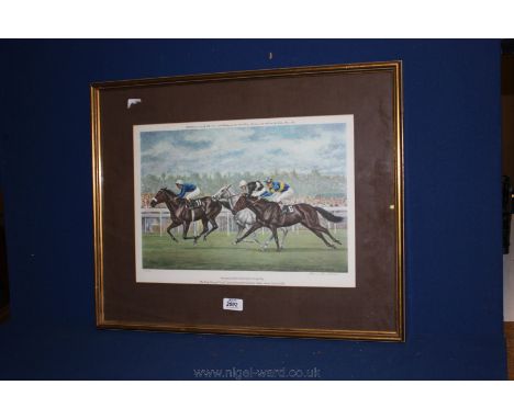A signed limited edition Print from the King George VI and Queen Elizabeth Diamond Stakes, Ascot July 24th 1976. No. 418/750,