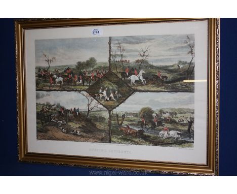 A "Hunting Incidents" coloured lithographic Print by E.G. Hester after W.J. Shayer, dated 1876