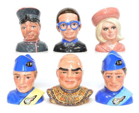 Six Beswick limited edition Thunderbirds ceramic busts Set of six Beswick limited edition Thunderbirds ceramic busts modelled